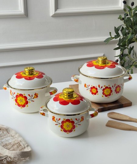 طقم طناجر توتيا مورد 3 قطع (18-20-22 cm)